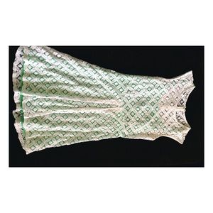 Mint green dress with a lace topper